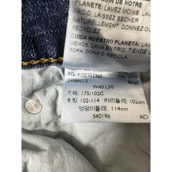 Signature By Levi Strauss Mens Straight Jeans Size W40 L30 Dark Wash Denim - Picture 6 of 6